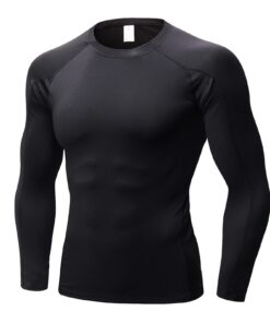 Maillot de compression homme Ruowuhen manche longue séchage rapide pour running jogging musculation