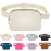 Sac Invool Banane Homme et Femme Reglable Tendance Voyage Entraînement Cyclisme Randonnée Beige Mode