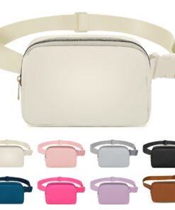 Sac Invool Banane Homme et Femme Reglable Tendance Voyage Entraînement Cyclisme Randonnée Beige Mode
