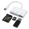 Lecteurs de Carte Mémoire USB C |0 Blanc pour Samsung/Xiaomi - Fente SD/TF + USB 3 en 1 Adapteur USB C Plug and Play