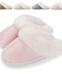 HILAX Pantoufles Chaudes Homme et Femme Hiver Cuir Peluche Antidérapant Chaussures Maison Confort Chaud Fourrure Intérie