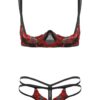 Choomomo Lingerie Ensemble String & Réglable Soutien-Gorge en Dentelle Tenue de Soirée Femmes