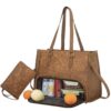 Sac à déjeuner totes HGSTM pour femmes, sac à déjeuner et sac à main en 2 en 1, avec compartiment réfrigéré, en cuir syn