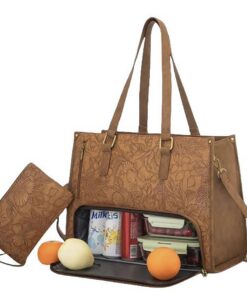 Sac à déjeuner totes HGSTM pour femmes, sac à déjeuner et sac à main en 2 en 1, avec compartiment réfrigéré, en cuir syn