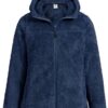 Pioneer Camp Polaire Femme Chaude avec Capuche Zippée Vestes de Randonnée Moelleux Confortable Teddy Veste NoireSherpa M