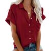RITOSTA Chemise Femme Chic et Élégant Manche Courte Global Recycled Standard RITOSTA Chemise Polo Femme Élégant Col V Bo