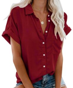 RITOSTA Chemise Femme Chic et Élégant Manche Courte Global Recycled Standard RITOSTA Chemise Polo Femme Élégant Col V Bo