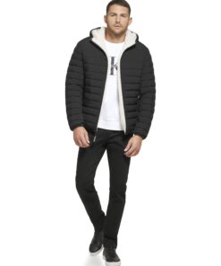 Calvin Klein Mid-Weight Sherpa Lined Puffer Veste Homme Hiver Chic et Chaude | Isolant Épais | Hommes Cavaliers