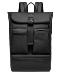 GYakeog Sac à Dos Ordinateur Ecole Étanche et Élégant pour Femmes et Hommes-Noir