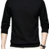 Dierouya Pull Hommes Couleur Unie Manches Longues Casual Vêtements Élégants Hommes Demi Col Élevé 5 Tailles 5 Couleurs