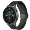 Bracelet en cuir véritable Garmin Forerunner 165/245 Venu 2 Plus Vivoactive 5 Venu Sq 2 noir 20mm réglable magnétique