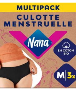 Titres SEO optimisés : 1. Culottes menstruelles lavables coton bio Nana - Flux abondant - Noir - Coupe hipster | Culott