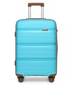 Valise cabine rigide Kono Bleu/Marron 55x40x21cm TSA Serrure Rollers Voyage