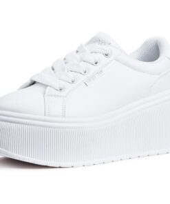 Baskets à plateforme Lucky Step pour femme | Sneakers classiques en toile décontractéesavec semelle compensée | Bottines