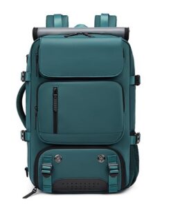 Sac à Dos Ordinateur 18 Pouces Imperméable, Compartiments pour Ordinateur et Chaussures, Voyage Femme Homme Dark Green