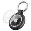 Airtag Porte Clé Wanme, Étuis et Couvercle Imperméable TPU, Protection Résistante à Scratch, pour Apple AirTag (Noir) Ét