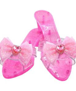 Chaussures de princesse Talons fille à nœuds pour cosplay et jeu de rôle, sandales en plastique ludiques pour filles
