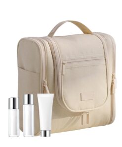 Trousse de toilette Duroecsgrande étanche pour homme et femme voyage maquillage beige Voir