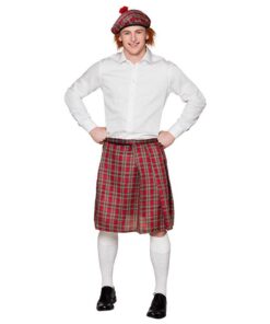 Costume Écossais Boland Ensemblé Homme, Kilt, Barrettes, Carnaval, Fête Costumée, St. Patrick's Day