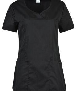 B-well INES Blouse Médicale Femelle Manche Courte | Usage en Hospital Ambulant | Confort et Protection Col V Large 2 Poc