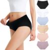 Courtejupe Femme Coton Taille Basses Sous-Vêtements Lot de 6 - Comfort et Confort pour Ladies Durant le Travail et le Re