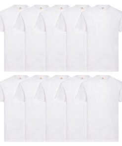 Fruit of the Loom lot de 10 t-shirts ValueweightMyShirt + pochette en tissu + tailles variées