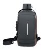 Sac Aucuu Antivol Poitrine Affaires Hommes Imperméable avec USB Chargement Port Verrou Mot Passe