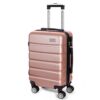 Valise cabine Todeco 56cm Rigide e Légère Or Rose | Coque Rigide 4 Roues | Voyage | Valise Femme