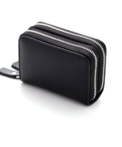 BAYINBROOK Porte-Monnaie Double Fermeture Éclair Noir | Convient aux Hommes et aux Femmes | Pour le Travail et les Sorti