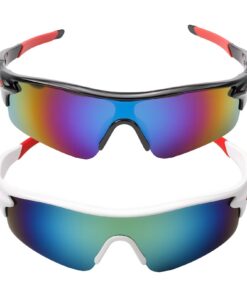 Lunettes de Soleil UV400 Sportives pour Enfants 6-14 Ans, Protection UV pour Cyclisme, VTT et Baseball, 2 Pièces