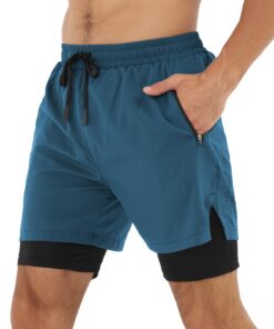 Danfiki Short Sport Homme Respirant Poche Course a Pied Rapide