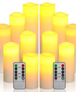Da by bougies LED sans flamme en cire véritable pour salon avec minuterie à distance