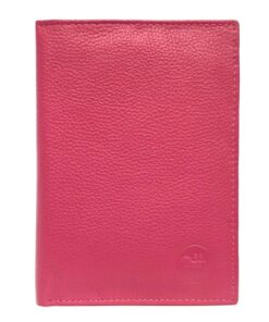 LOLUNA Grand Portefeuille Classique en Cuir Vachette Souple 4 Volets pour Homme et Femme - Idée Cadeau Fuchsia - Grande