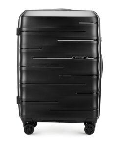 Valise WITTCHEN ARCO Line Noir | Sac de Voyage Polypropylène | Bagage Léger Serrure TSA | 4 Roulettes Pivotantes | Poign