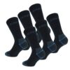 Caterpillar 6 Paires de chaussettes de sécurité CAT pour hommes - Coolmax, double renfort - Coton de qualité et fibre ly