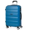 Valises Rigides ITACA Bleu pour Voyage en Family et Business - Spacieuse et Luxueuse Valise Semaine avec Roues Spinables