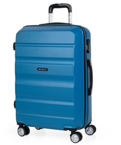 Valises Rigides ITACA Bleu pour Voyage en Family et Business - Spacieuse et Luxueuse Valise Semaine avec Roues Spinables