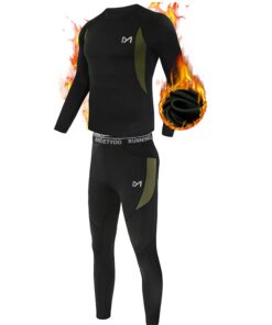 MEETYOO Ensemble de Sous-Vêtements Thermiques Hommes - Maillot Manches Longues Quick Dry pour Ski et Randonnée - Base La