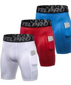 Shorts de compression Ruowuhen lot de 3 pour homme-sechage rapide-collants de course-poches-vendus par Ruowhen