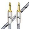 Impeto Câble Jack Audio |5mm 1/8" Male Male [1.5m] Cable AUX HiFi Stéréo Nylon Tressé pour Ipod, Iphone, TV, MP3, Ordina