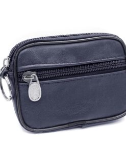 Charmoni Portefeuille en Cuir Véritable pour Homme - Multi Poches - Grande Capacité - Qualité Exceptionnelle - Bleu Mari