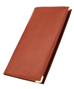 Etui de cuir véritable grainé Charmoni pour carte crédit et pièce d'identité (Cognac) pour homme et femme