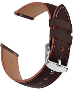 Wanme bracelet de Montre en Cuir 18mm 20mm 22mm,Quick Release,Bijou pour Homme et Femme