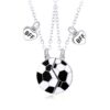 Collier d'amitié Hifot Football pour Filles, Pendentif Argent Cadeau Jeune Fille, Accessoire Sportif pour Petite Sœur ou