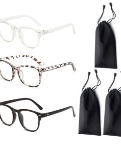 YSJCHEBS Lunettes À Lumière Bleue Anti-Éblouissement 3 Pièces Sacs À Lunettes Filles Étudiants