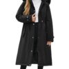 Manteau Femme Hiver Longue Chaud Polaire Élégant Classique Outercoat Hydrofuge Coupe-Vent Zippé Poches Epaissé Peluche A