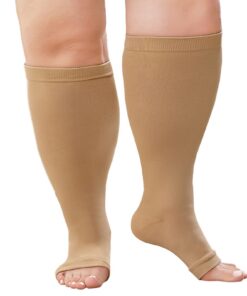 Chaussettes de contention compression femme homme grande taille Noir Beige 20-30mmHg OEKO-TEX Standard 100