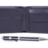 MF MORANDI FOURNITURE Coffret Portefeuille RFID en Cuir Véritable pour Hommes avec Stylo, Optimisé pour le Voyage, Prote