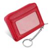 Porte-Cartes RFID Homme, 8 Fentes Cartes + Poche Monnaie, Design Minimaliste Rouge