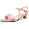 Chaussures de femme Saekcted Kitten Heel Ouvert Slingback Cheville Été Party Décontracté 3 CM Heels